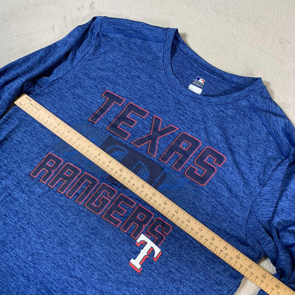 Texas Rangers‎ MLB TX3 Cool Long Sleeve Shirt Men’s Large Blue Performance Tee - Picture 4 of 8